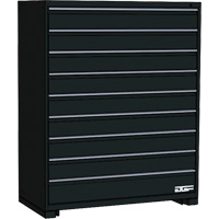 Armoire &agrave; tiroirs modulaire, 9 tiroirs, 36" la x 24" p x 60" h, Noir O-Max