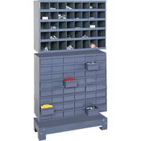 Unit&eacute; de stockage modulaire pour petites pi&egrave;ces, Acier, 48 tiroirs, 33-3/4" x 12-1/4" x 58-3/8", Gris O-Max