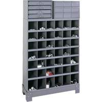 Unité de stockage modulaire pour petites pièces, Acier, 13 tiroirs, 33-3/4" x 12-1/4" x 59", Gris FN378 | O-Max