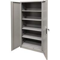 Armoire de rangement, Acier, 4 Tablettes, 78" h x 36" la x 24" P, Gris O-Max