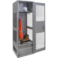 Casier pour &eacute;quipement avec porte, Acier, 24" la x 18" p x 72" h, Gris O-Max