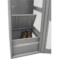 Casier pour &eacute;quipement avec porte, Acier, 24" la x 18" p x 72" h, Gris O-Max