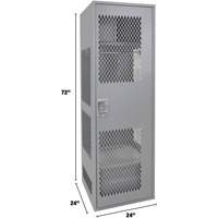 Casier pour &eacute;quipement avec porte, Acier, 24" la x 24" p x 72" h, Gris O-Max