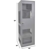 Casier pour &eacute;quipement avec porte, Acier, 24" la x 18" p x 72" h, Gris O-Max