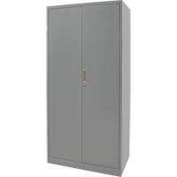 Hi-Boy Storage Cabinet, Steel, 4 Shelves, 72" H x 36" W x 18" D, Grey O-Max