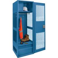Casier pour &eacute;quipement avec porte, Acier, 24" la x 24" p x 72" h, Bleu fonc&eacute; O-Max