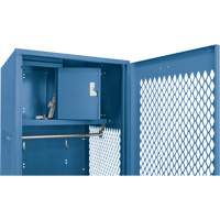 Casier pour &eacute;quipement avec porte, Acier, 24" la x 24" p x 72" h, Bleu fonc&eacute; O-Max