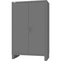 Cabinet with Hanging Bar & Standard Recessed Doors, Steel, 78" H x 48" W x 24" D, Grey O-Max