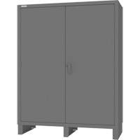 Cabinet with Hanging Bar & Standard Recessed Doors, Steel, 78" H x 60" W x 24" D, Grey O-Max