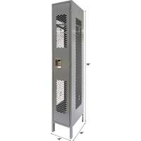 Casiers ventil&eacute;s, 12" x 18" x 78", Acier, Gris, D&eacute;mont&eacute;, Perfor&eacute; O-Max