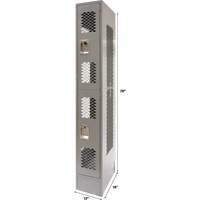 Casiers ventil&eacute;s, 2 niveaux, 12" x 18" x 78", Acier, Gris, D&eacute;mont&eacute;, Perfor&eacute; O-Max