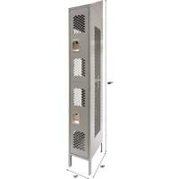 Casiers ventil&eacute;s, 2 niveaux, 12" x 18" x 88", Acier, Gris, D&eacute;mont&eacute;, Perfor&eacute; O-Max