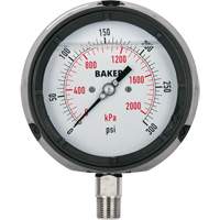 Manom&egrave;tre,  4-1/2", 0 - 15 psi/0 - 100 kPa, Fixation inf&eacute;rieure, Analogique rempli de liquide O-Max