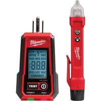 D&eacute;tecteur de tension avec DEL et testeur de prise DDFT, 50 V - 1000 V, Alerte Affichage & son O-Max