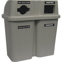 Recycling Containers Bullseye, Curbside, Plastic, 2 x 22 US gal. O-Max