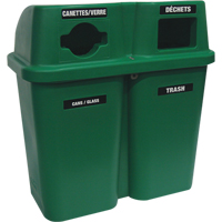 Recycling Containers Bullseye, Curbside, Plastic, 2 x 22 US gal. O-Max
