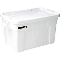 Bac de stockage Brute avec couvercle, 27,88” p x 17,38” la x 15,13" h, Capacité 160 lb, Blanc JD657 | O-Max