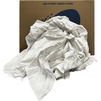 Recycled Wiping Rags, Cotton, White, 20 lbs. O-Max