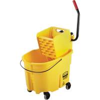 Ensemble de seau pour vadrouille et essoreuse WaveBrake, Pression lat&eacute;rale, 8,75 gal. US (35 pintes), Jaune O-Max