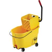 Ensemble de seau pour vadrouille et essoreuse WaveBrake, Pression lat&eacute;rale, 11 gal. US (44 pintes), Jaune O-Max