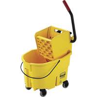 Seau pour vadrouille et essoreuse WaveBrake, Pression lat&eacute;rale, 6,5 gal. US (26 pintes), Jaune O-Max