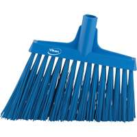 Angle Broom Head, X-Coarse Bristles, 12", Polyester, Blue O-Max