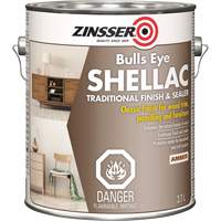 Scellant &agrave; la gomme-laque Zinsser Bulls Eye, Ambr&eacute;e, 3,7 L O-Max