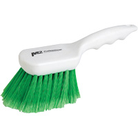 Short Handle Detail Brush, 9" L, Synthetic Bristles, Green O-Max