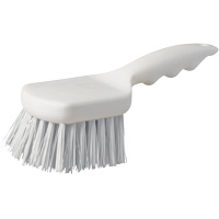 Short Handle Pot Brush, 9" L, Polypropylene Bristles, White O-Max
