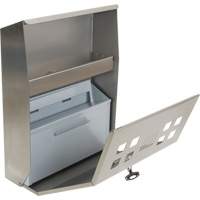 Cendrier, Montage mural, Acier inoxydable, Capacit&eacute; 1.6 Litres, Hauteur 13-4/5" O-Max