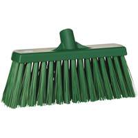 Heavy-Duty Push Broom, Stiff Bristles, 13", Polyester, Green O-Max