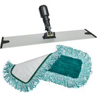 Dust Mop Pad & Frame, Hook and Loop Style, Polyester, 18" L x 5-3/4" W JP272 | O-Max