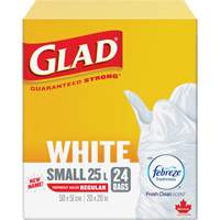 Small 25L Febreze Garbage Bags, Regular, 20" W x 20" L, White O-Max