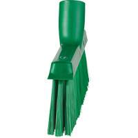 Dustpan Broom with Angled Thread, Medium Bristles, 10", Polyester, Green O-Max