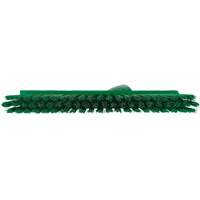 Dustpan Broom with Angled Thread, Medium Bristles, 10", Polyester, Green O-Max
