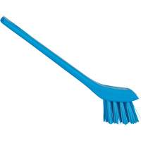 Brosse avec rebord grattoir, Soies Ferme, Longueur de 6", Bleu O-Max