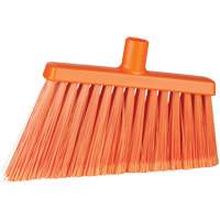 Angle Head Broom, Stiff/Split Bristles, 11-2/5", Polyester/Polypropylene/PVC/Synthetic, Orange JP824 | O-Max