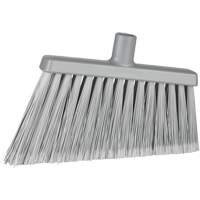 Angle Head Broom, Stiff/Split Bristles, 11-2/5", Polyester/Polypropylene/PVC/Synthetic, Grey JP827 | O-Max