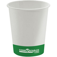 Gobelets en papier compostable chaud/froid &agrave; paroi simple, 8 oz, Multicolore O-Max