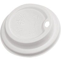 Couvercles &agrave; boire en d&ocirc;me blanc compostables O-Max
