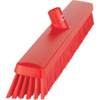 Heavy-Duty Push Broom, Fine/Stiff Bristles, 24", Red O-Max