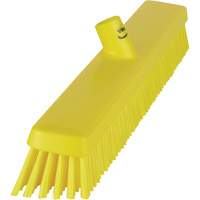 Heavy-Duty Push Broom, Fine/Stiff Bristles, 24", Yellow O-Max
