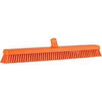 Heavy-Duty Push Broom, Fine/Stiff Bristles, 24", Orange JQ218 | O-Max