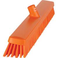 Heavy-Duty Push Broom, Fine/Stiff Bristles, 24", Orange O-Max