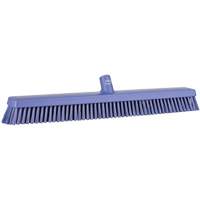 Heavy-Duty Push Broom, Fine/Stiff Bristles, 24", Purple O-Max