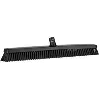 Heavy-Duty Push Broom, Fine/Stiff Bristles, 24", Black O-Max