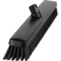 Heavy-Duty Push Broom, Fine/Stiff Bristles, 24", Black O-Max