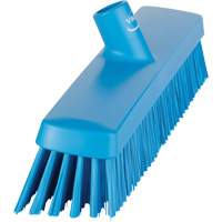 Push Broom Head, Fine/Stiff Bristles, 16-1/2", Polyester/Polypropylene, Blue O-Max