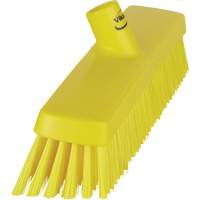 Push Broom Head, Fine/Stiff Bristles, 16-1/2", Polyester/Polypropylene, Yellow O-Max