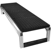 Trousse de plateforme de travail modulaire en aluminium avec surface &agrave; relief &agrave; larmes FOUNDATION, 18" la x 72" pr, Capacit&eacute; de 400 lb, Enti&egrave;rement soud&eacute; O-Max